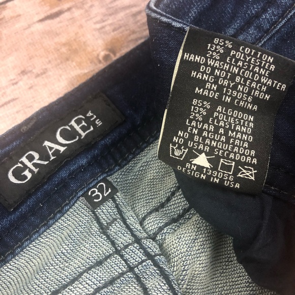 Grace in LA Distressed Easy Fit Denim Jeans - Picture 6 of 8